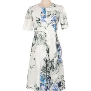 Kal Rieman Floral Silk Blend Print Romantic Lagenlook Contemporary Dress sz: XS